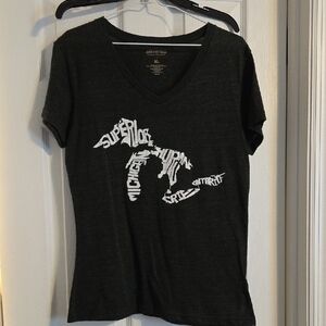 Black Graphic Michigan / Great Lakes V-Neck T-Shirt